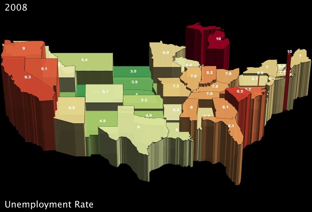 Unemployment Rate by State in 2008